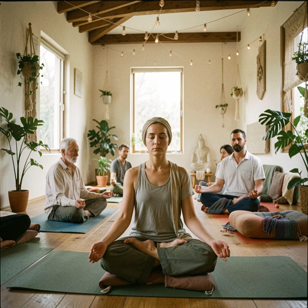 Rounded architectural shapes in subdued lighting